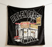 Balenciaga Monochrome Tire Sole Sneaker Flannel Throw Blanket for Sofa Wall Decor BA133